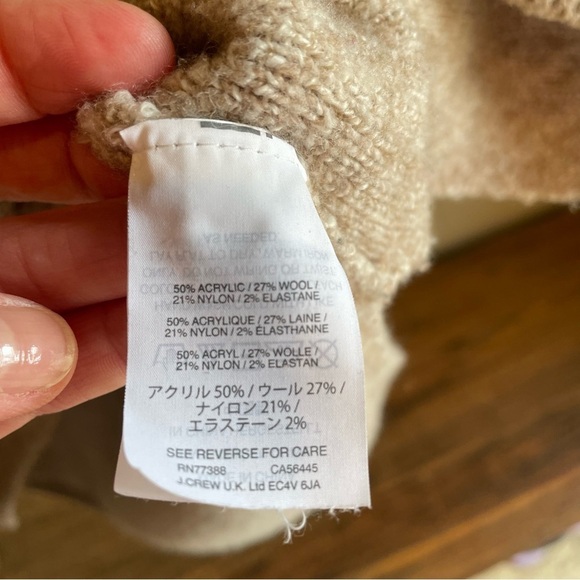 Madewell Windowpane Women’s Turtleneck Sweater Tan Size XL - Picture 5 of 10